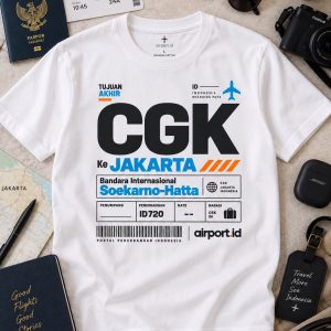 Airport.id “CGK Jakarta Boarding Pass” T-Shirt – White (2)