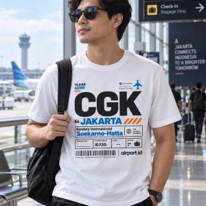 Airport.id “CGK Jakarta Boarding Pass” T-Shirt – White (3)