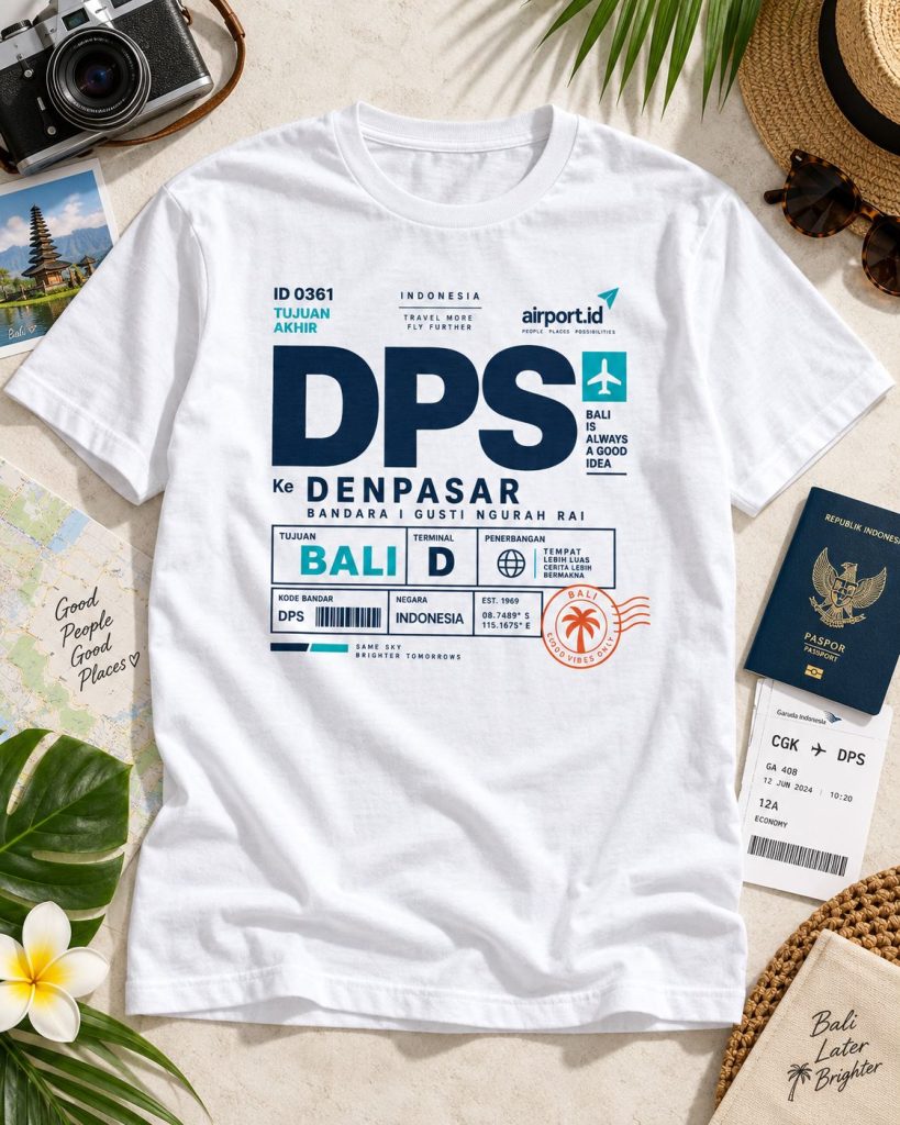 Airport.id “DPS Bali Boarding Pass” T-Shirt – White (2)