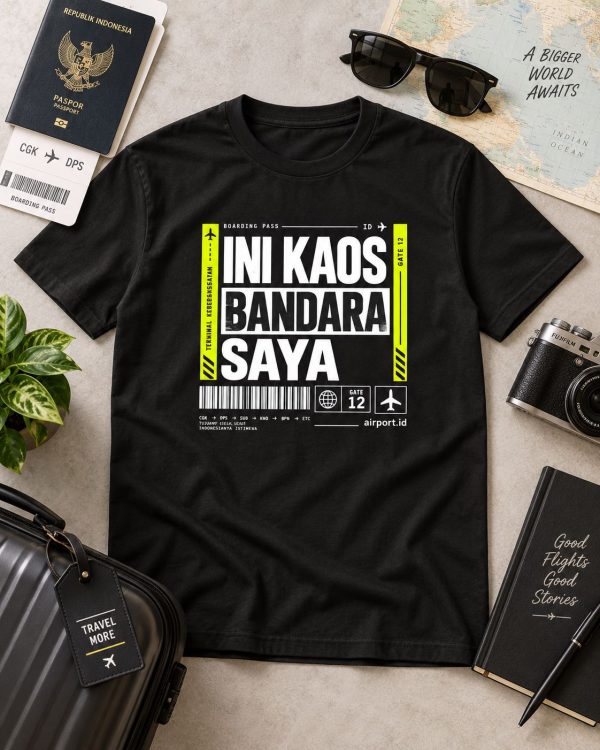 Airport.id “Ini Kaos Bandara Saya” Boarding Pass T-Shirt – Black (2)