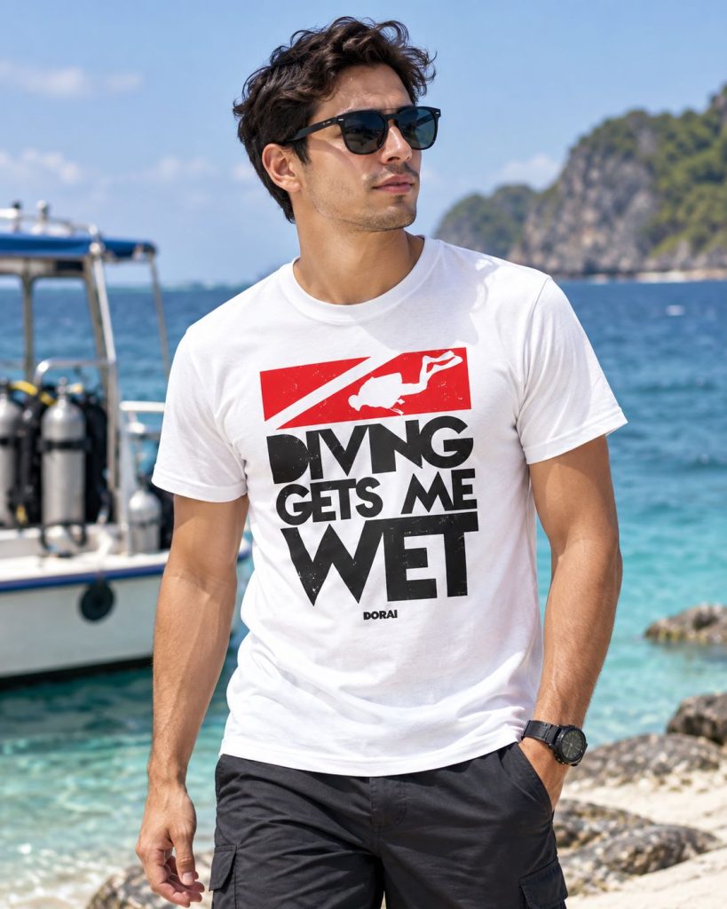 Dorai “Diving Gets Me Wet” Scuba T-Shirt (3)