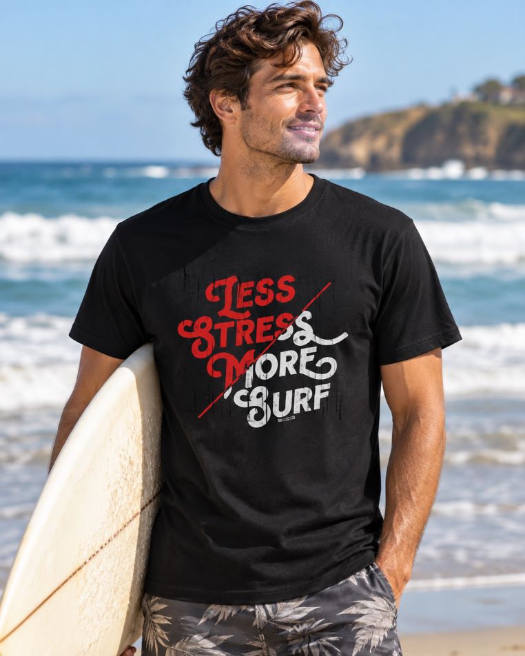 Dorai “Less Stress More Surf” T-Shirt (3)