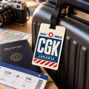 Alternative view of Airport.id “CGK Jakarta” Acrylic Luggage Tag