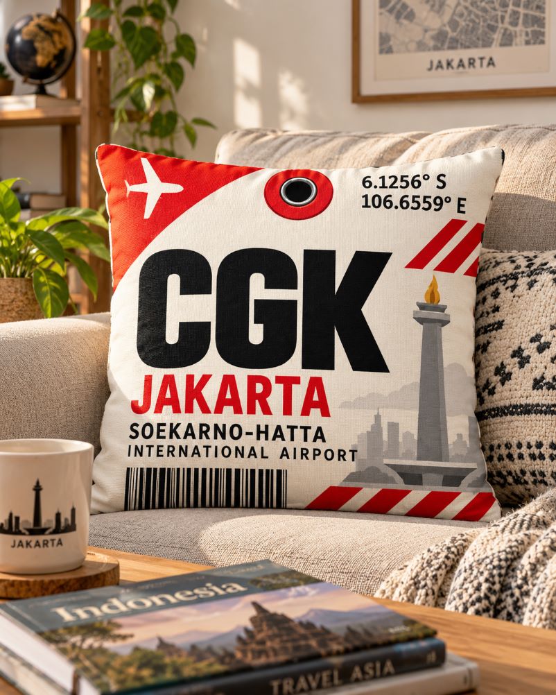 Airport.id “CGK Jakarta” Airport Code Cushion