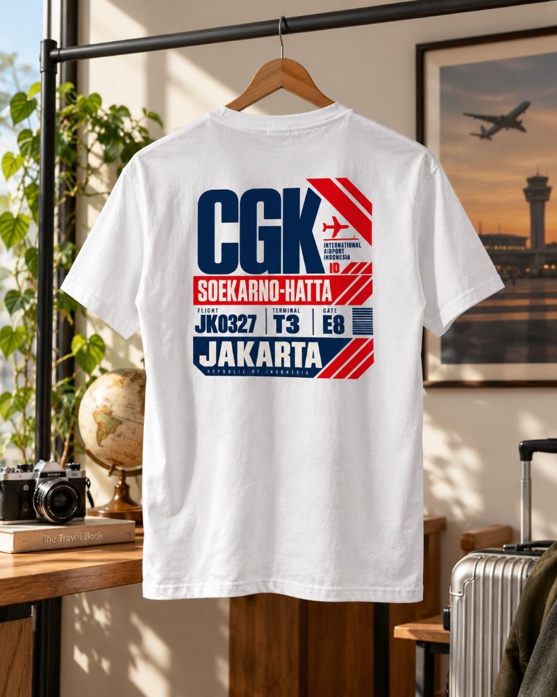 Airport.id “CGK Soekarno-Hatta” Backprint T-Shirt – White