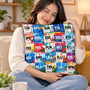 Alternative view of Airport.id “Indonesia Airport Codes” Destination Cushion