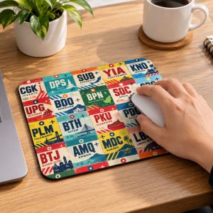 Airport.id “Indonesia Airport Codes Grid” Travel Mousepad