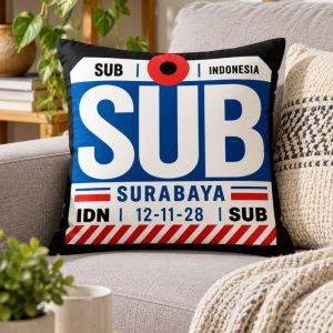 Airport.id “SUB Surabaya” Airport Code Cushion