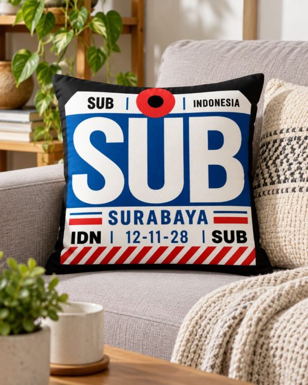 Airport.id “SUB Surabaya” Airport Code Cushion