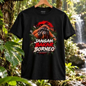 Kaos Jangan Bakar Borneo – Hutan Bukan Abu!