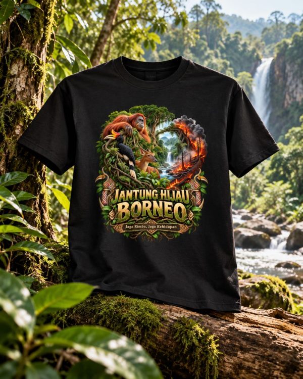 Kaos Jantung Hijau Borneo – Jaga Rimba, Jaga Kehidupan