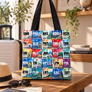 Alternative view of Kereta.id “Kode Stasiun Indonesia” Fullprint Tote Bag – Large