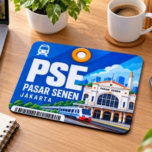 Alternative view of Kereta.id “PSE Pasar Senen Jakarta” Railway Mousepad