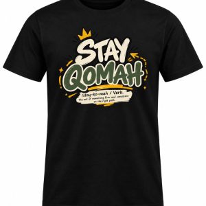 Alternative view of “Stay Qomah” Islamic Lifestyle T-Shirt – Black
